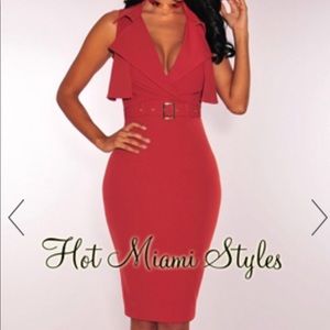 Peacan Collared Belted Dress